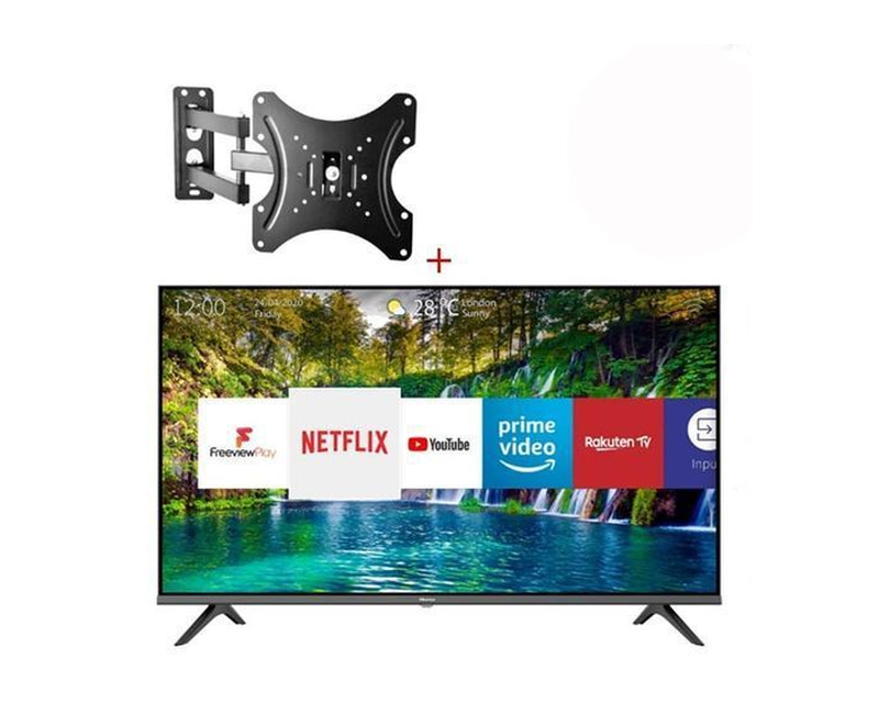Hisense 40" Smart TV + Swivel, Tilt & Adjustable Wall Mount Bracket - Black