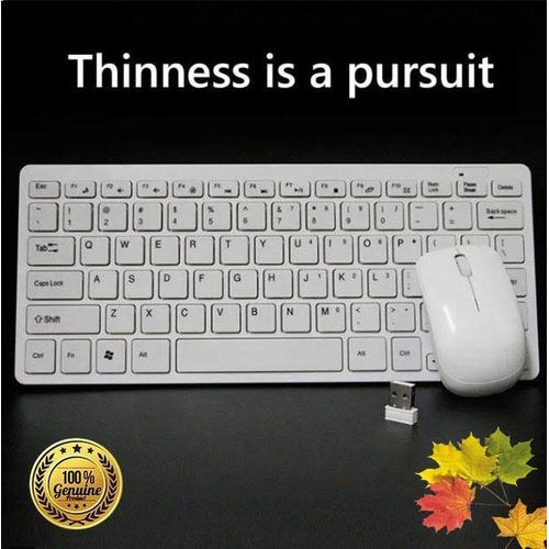 Ultra Thin 2.4G Wireless Keyboard And Mouse -White.