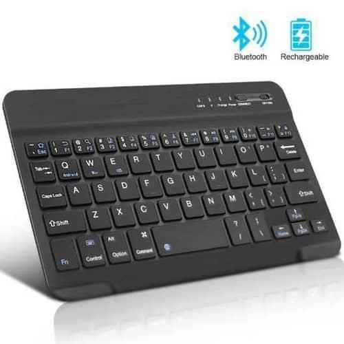 Portable Key Slim Wireless Wi-Fi Rechargeable Bluetooth Keyboard With Integrated Commands Ergonomic Scissor Structure Rechargeable Portable Keyboard, Auto Sleep Mode Tablet Keyboard with Multiple Shortcut Keys for Phone Laptop Tablet