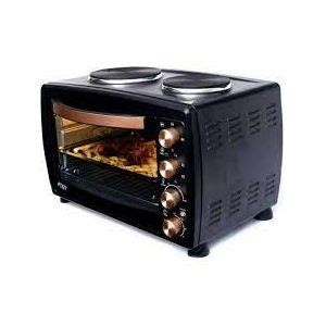 Pixel 38 Litres Oven With Two Hot Plates And A Rotisserie – Black