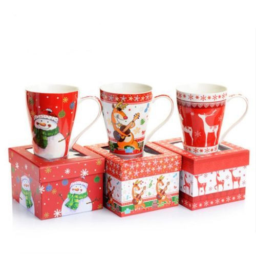 Christmas Gift Cup/Mug With Saucer And Spoon- Design May vary