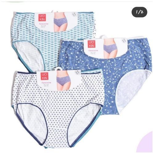 Plus Size Pure Cotton Knickers , 3Pcs - Assorted Colors