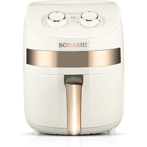 Sonashi Airfryer With 60Minutes Timer And Over heat protection-Cream/Black/Gold