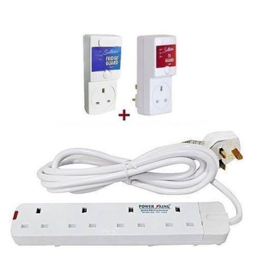 Sollatek Package of TV Guard+Fridge Guard+Extension Cable 4 Ways-White