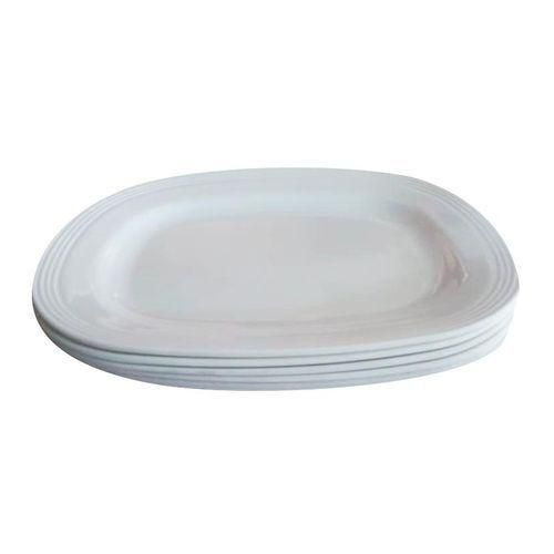 6 Pieces Melamine Dinner Plates - White