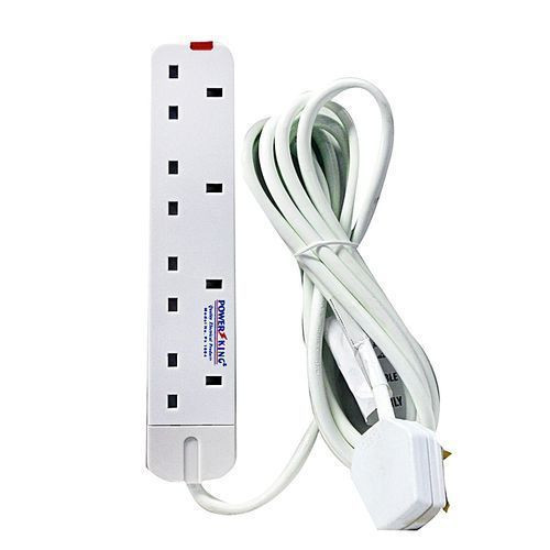 Power King Extension Cable- 4 Way - White