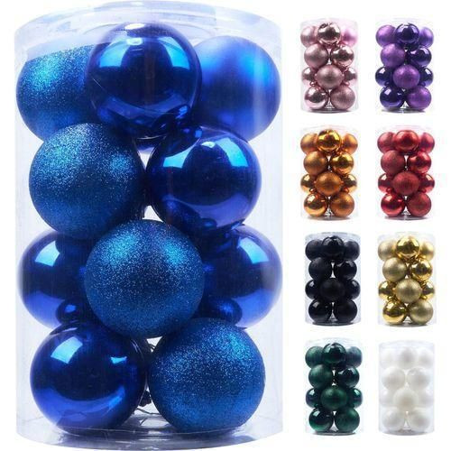 16Pcs Christmas Balls Ornaments for Xmas Christmas Tree - Shatterproof Christmas Tree Decorations Hanging Ball for Holiday Wedding Party Decoration multicolor