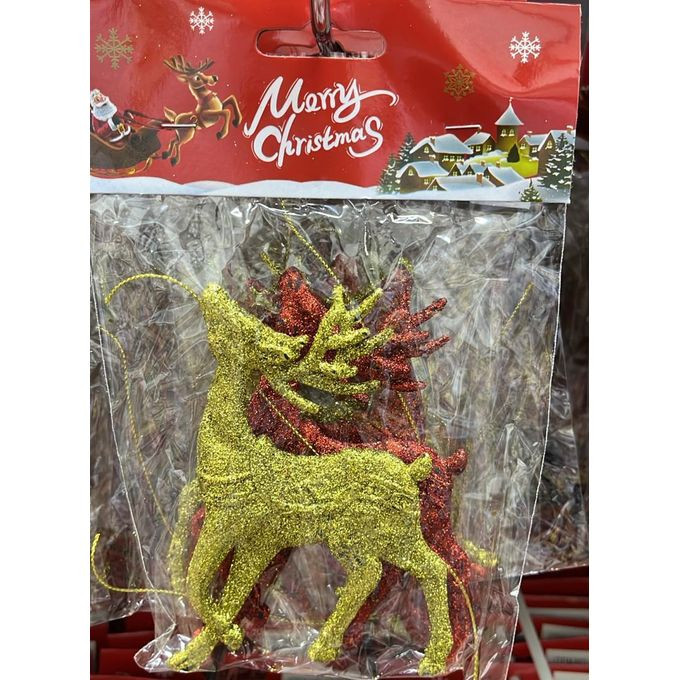 Christmas The "Festive Sparkle" Glitter Reindeer Ornaments