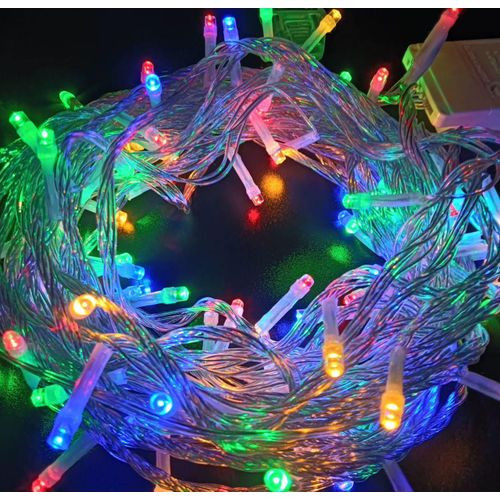 CHRISTMAS LIGHTS-Connectable 100 LED Multicolor Christmas Lights for Tree, 8 Modes Indoor Outdoor Clear Wire, 33ft Colorful Plug-in for Christmas Tree Bedroom