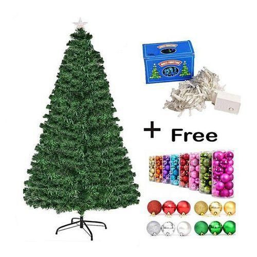 Christmas Tree With Lights, 24 Decoration Balls, Multicolor (210cm)