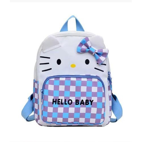 Kid Cute Cartoon Cat Kids Backpack – “Hello Baby” Design, Blue
