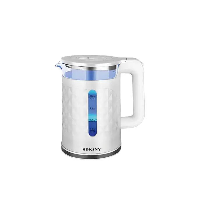 Sokany Electric Kettle For Boiling Water Of 2.3 Liters-White