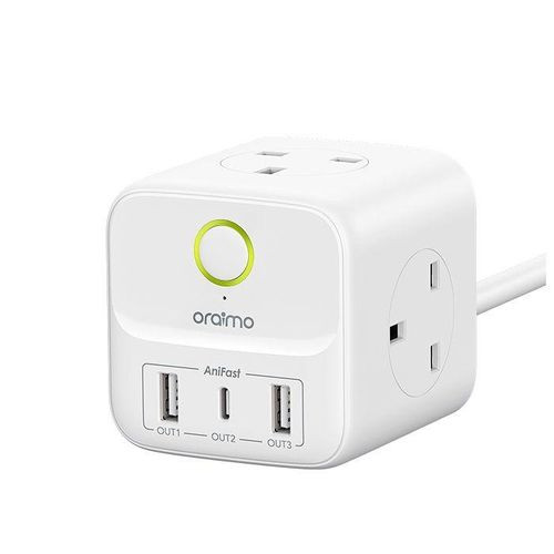 Oraimo PowerHub C 6-In-1 Fast Charging Portable Power Expansion Cube - White