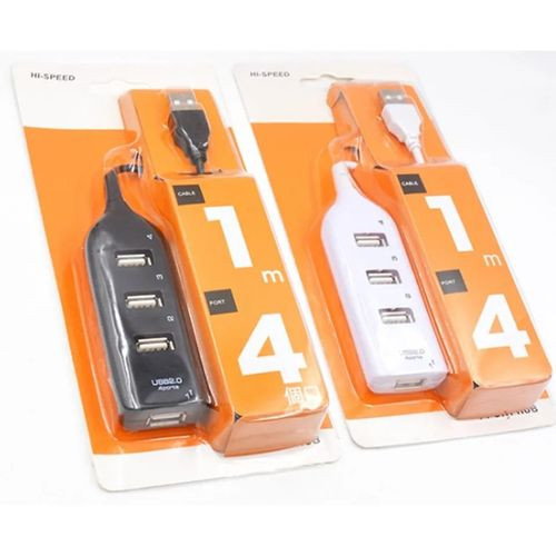4 Port USB 2.0 High Speed HUB USB- Splitter-White