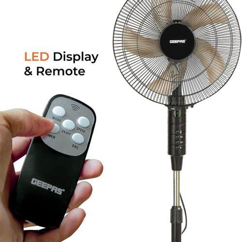 Krypton KNF 6559 16" Stand Fan – Remote Copper Motor 5 Metal Blades
