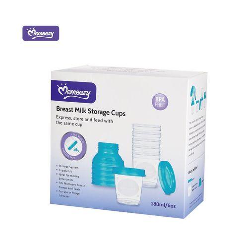 Momeasy Breast Milk Storage Cups 180ml/6oz-6cups-White&Blue