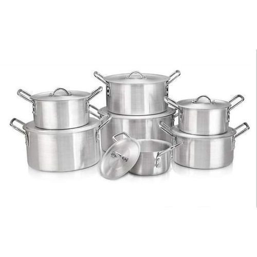 Aluminum Cooking Pots / Saucepan, 7pcs - Silver