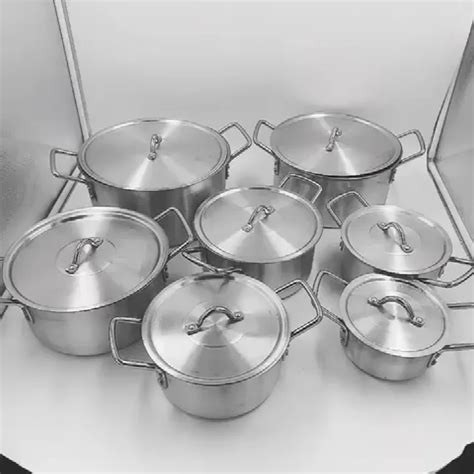Aluminum Cooking Pots / Saucepan, 7pcs - Silver