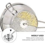 Potato Masher Food Mill For Straining Grating Fruits Vegetables, Silver