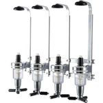 4 Bottles Beverage Bar Butler Drink & Shot Tapper dispenser Wall Mount-Silver