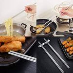 10 Pieces Stainless Steel Chopsticks For Eating Food - Multicolor