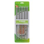 10 Pieces Stainless Steel Chopsticks For Eating Food - Multicolor