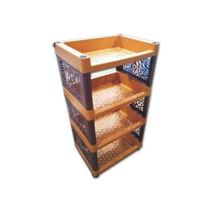 4 Stack Plastic Stackable Storage -Multicolor