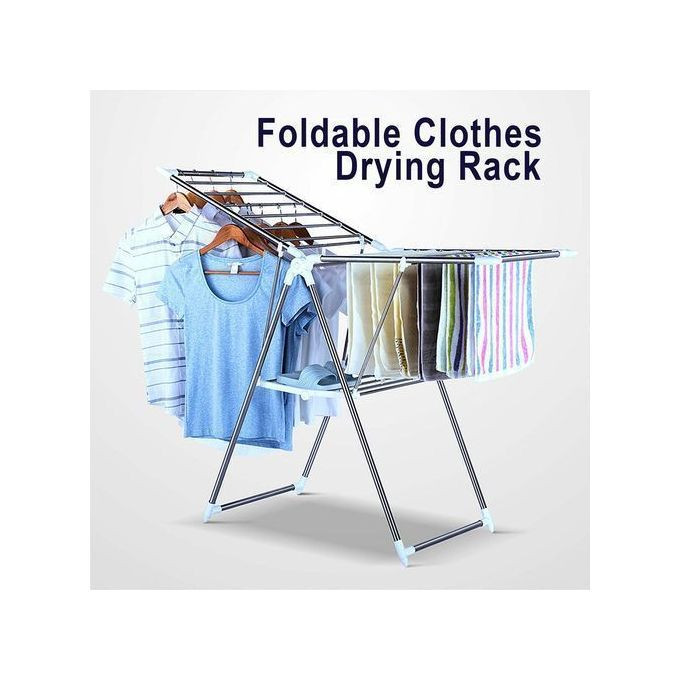 Steel Clothes Rack, Dryer. Drying, Rod, Hanger - White, Blue