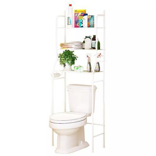 Bathroom Over Toilet Storage Rack Organizer-White
