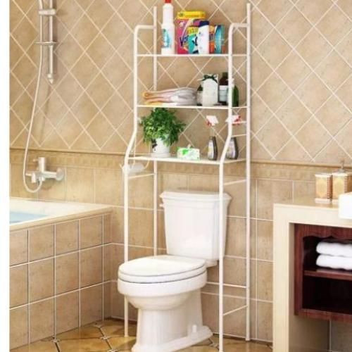 Bathroom Over Toilet Storage Rack Organizer-White