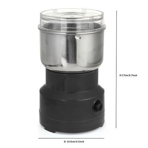 Multifunction Electric Spices Grinder Stainless Steel Portable Household Coffee Grains Cereals Dry Food Grinding Mill Crusher Kitchen Gadget - Silver