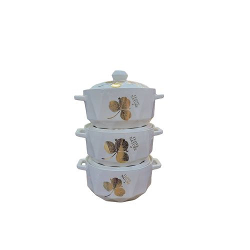3pcs Set Ceramic Serving Dishes-Multcolour