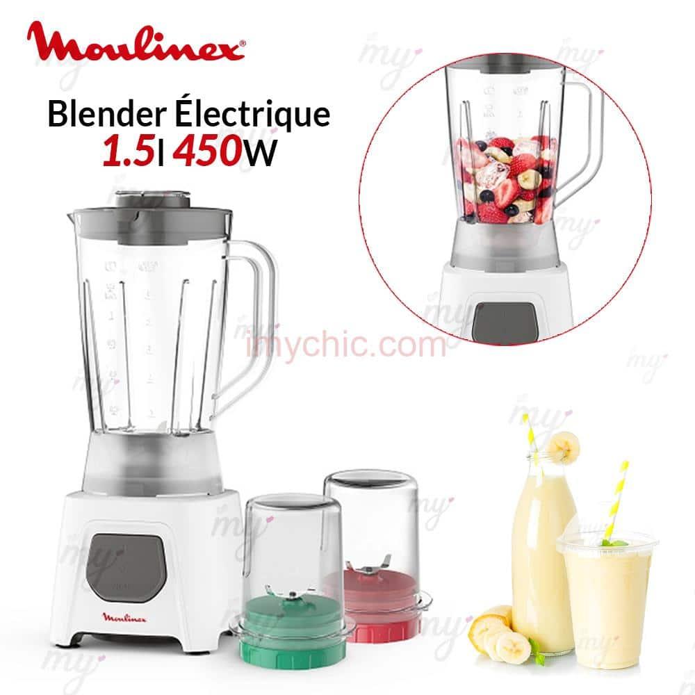 MOULINEX BLENDER LM2B2127 450W 2Jars 1.5L Blender Jug+Grinder, Ice Crushing
