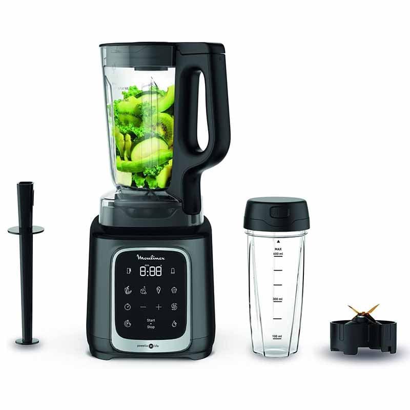 MOULINEX BLENDER LM458127 600W 2.8LXXLPlastic Jug + 2 Attachments Jars 6Powelix Blade
