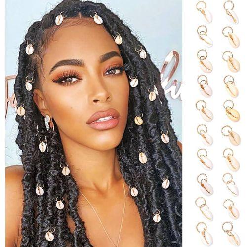 Cowerie Shell hair beads - 20 Pcs