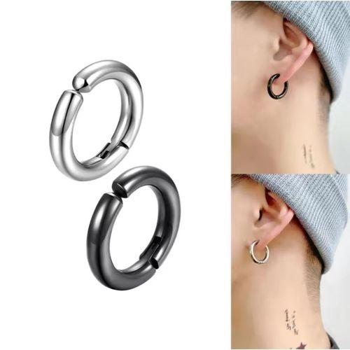 Men's Clip On Earrings - Black