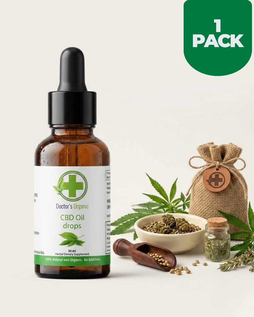 CBD Oil Drops 30ml – THC-Free Hemp Extract for Stress Relief, Pain Support, Sleep & Relaxation – Natural Plant-Based Wellness Supplement, Vegan & Non-GMO