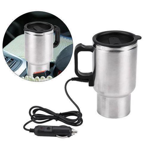 Car Kitty Travel Coffee Cup 12V Electric Heating Mug Stainless Steel Insulation Electric Car Coffee Mug